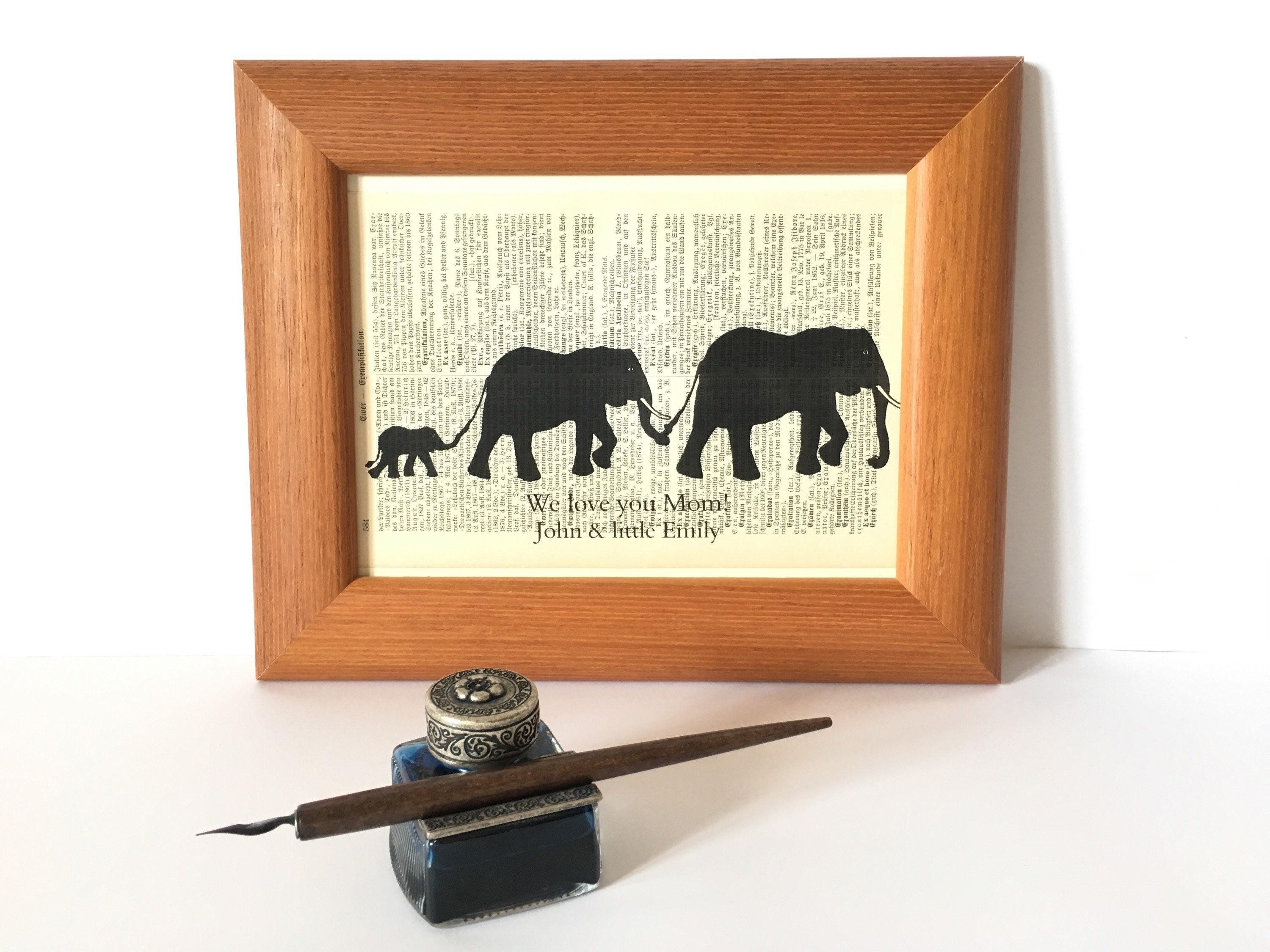 Buy Elephant Baby Shower Gift, Bookish Gifts, Book Nook, Old Book ...