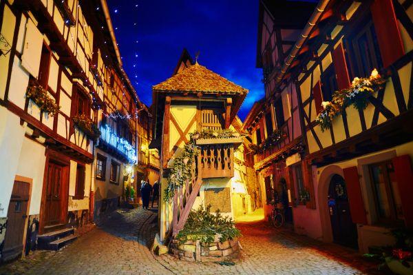 Dorf Eguisheim zu Weihnachten